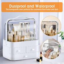 NetHong Large Make-Up Case Cosmetic Skincare Organizer Tabletop Storage Drawers Box Gift Makeup Organizer Back To School - Ivory - View 4