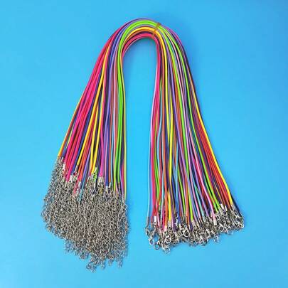 10/20/50/100PCS 1.5mm Wax Rope Necklace Cord - DIY Jewelry Making Accessories For Men's And Women's Daily Holiday Wear - Adjustable Black Buckle, Length 45cm/18inch, Versatile Craft Supplies For Creative Designs