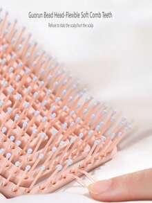 1pc Hollow Arc Mosquito Coil Comb, Purple And Pink Rake Comb For Men And Women, Massage Comb, Smooth Hair Comb - Mauve Purple - View 9