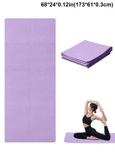 1 pieza Esterilla de yoga EVA de 173*61*0.3cm para principiantes, esterilla de fitness para danza y yoga (Morado)
