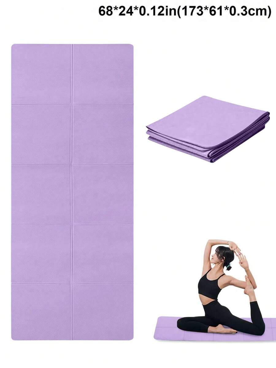 1 pieza Esterilla de yoga EVA de 173*61*0.3cm para principiantes, esterilla de fitness para danza y yoga (Morado)