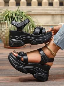 2025 Summer New Thick Sole Platform Women Sandals, Fashion Versatile Casual Women Sandals, High Heel Women Sandals, Outdoor Beach Women Sandals, Campus Student Women Shoes, Black And White Sandals