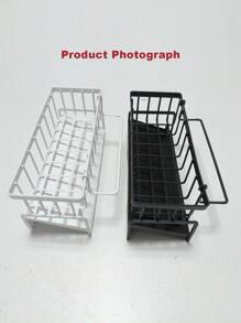 1pc Plastic Kitchen Storage Rack, Dishcloth Storage Hanging Rack, Sponge Cloth Organizer Holder, Stainless Steel Ball Sink Storage Rack, Kitchen Organizer
