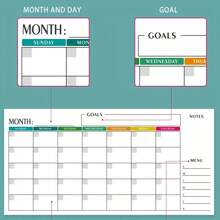 干擦周历 - 2 包，29.92x14.96 英寸无日期挂历，周日开始，可重复使用白板，每日分区，包含 2 个记号笔和贴纸 - 非常适合家庭、办公室、 - 2 Pack Dry Erase Weekly Calendar - 查看 7