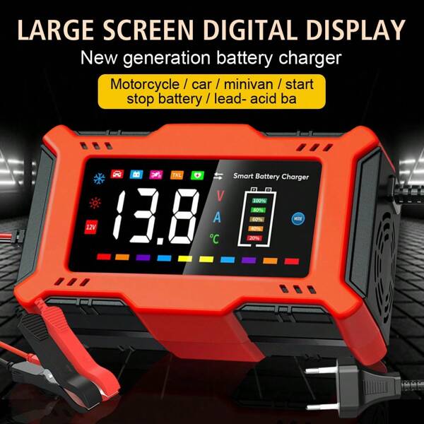 110V/240V Input 14.6V/12V 6A Universal 90W Pulse Repair Car Battery Charger EU US Plug For Lead Acid / Lithium Iron Battery