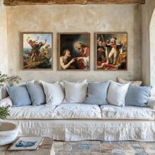 1pc Wall Arts Posters Optional Frame Vintage Classic Oil Painting Decorative Hanging Paintings, Many Characters, Decorative Oil Paintings.
