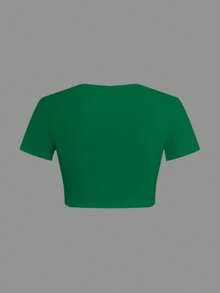 Good When God Created Frank Women's Fashion Short T-Shirt - Green - View 2
