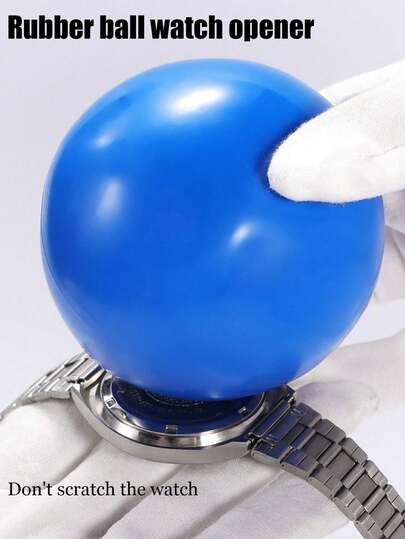 2.76 Inch Blue Rubber Watch Back Opener - Scratch-Resistant Friction Spherical Opener, Professional And Household Watch Repair Tool, Precision Tool For Watch Enthusiasts, Watch Repair Accessory | Vibrant Blue Finish | Rubber Material