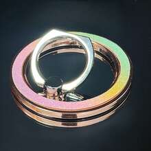 Premium Magnetic Metal Ring Phone Holder, Compatible With Magnetic Phone Ring Holder, Compatible With Iphone Wireless Charging, 2-In-1 Ring Holder, Comes With Magnetic Ring, Multiple Frame Color Options, Suitable For Fitness/Office/Watching Videos - Multicolor - View 17