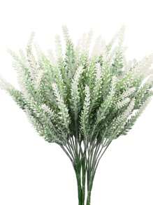 1pc/3pcs/5pcs Simulated Green Plant Flocked Lavender Bouquet, Plastic Fake Flowers For DIY Home, Outdoors, Garden, Living Room, Bedroom, Vase Decor, Wedding Bridal Bouquet