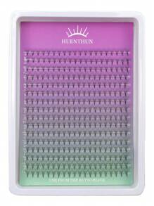 Extensões de Cílios Individuais Pré-Montadas Huenthun, Formato Leque, D Curl, 4D 5D 6D 7D 8D 10D 12D 14D 16D 20D, Haste Pontuda, Falso Mink