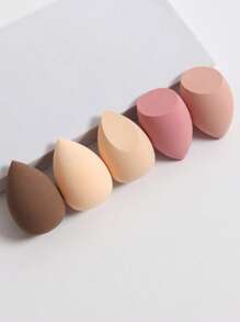 5pcs Makeup Sponges, Powder Blend Cosmetic Blender Sponge, Latex-Free For Liquid, Cream & Powder Foundation, Multi-Color, Suitable For All Skin Types