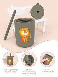 1 pezzo Mini tazza con cannuccia in silicone, 180ml/6oz, tazza per bere acqua per neonati principianti, tazza con cannuccia in silicone per bambini, pratica tazza di addestramento all'alimentazione, prima fase