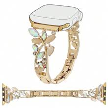1pc Women's Luxury Cat's Eye Crystal Zinc Alloy Bracelet Strap Band Compatible With Apple Watch Band 38mm 40mm 41mm 42mm 44mm 45mm 49mm (S10 42)Mm (S10 46)Mm,Niche Exquisite Rhinestone Metal Decorative Strap Compatible With Iwatch Series Ultra 2 S10 SE 9 8 7 SE 6 5 4 3 2 1, Fine Women Fashion Watch Accessories, Smart Watch Strap/Band, Unique Personalized And Style Strap, Party, Banquet, Valentine's Day/Mother's Day Gifts,Fashion Accessory