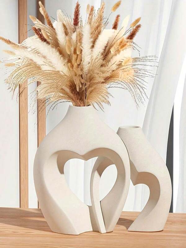 2 piezas Serie de pareja creativa Decoración del hogar Jarrón, Combinación de tamaño grande y mediano Adorno de mesa de interior, Adecuado para decoración interior, Se puede usar en las cuatro estaciones. Es el mejor regalo para un cumpleaños, una decoración esencial para parejas. Decoración navideña de la habitación