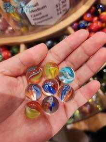 50pcs Colorful Glass Marbles, DIY Vase Hair Clip Accessories, Marble Run Game Prop, Vase & Fish Tank Decor Filler