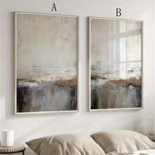 1 pièce/2 pièces Peinture abstrait paysagère neutre Affiche sur canevas minimaliste moderne pour décoration murale dans le salon, la chambre, le bureau, le dortoir. Cadre en option.