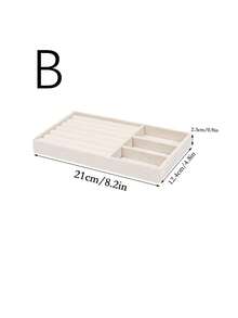8pcs/Set Jewelry Display Tray, Jewelry Box, Cosmetic Organizer, Multi-Function Accessory Storage & Display Box, Stackable Jewelry Organizer Tray, Desktop Jewelry Storage Display Box, Suitable For Earrings, Necklaces, Rings, Bracelets, Pendants, Lipsticks, Pearls, Brooches, Elegant And Convenient Bedroom Accessories - Beige - View 18