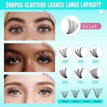 Lash Extension Kit,DIY Eyelash Clusters Kit 168Pcs With Lash Bond And Seal Glue Waterproof,Eyelashes Remover For Lash Cluster Extensions Kit For Beginner,Lashes Applicator Tool
