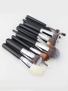 30pcs Professional Makeup Brush Set, Soft Fiber Cosmetic Tools, Convenient For Carrying, Include Foundation Brush, Eyeshadow Brush, Eyebrow Brush, Travel Makeup Brush Kit - Black - View 10