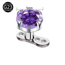 1pc G23 Titanium Alloy Internally Threaded Dermal Anchor With Zirconia Oxide Micro-Paved Concealed Skin Diver Top - White - View 17