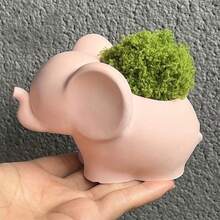 1pc Adorable Elephant Silicone Mold For Flower Pots, Cement & Clay Crafts - Epoxy Resin Casting Mold For Candles, DIY Jewelry Storage Boxes - Home Decor Gift - White - View 3