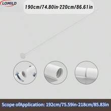 1 件装黑色不锈钢免打孔拼接浴帘杆，拼接伸缩杆，自由拼接多尺寸晾衣杆，窗帘杆，衣柜挂杆，阳台窗帘杆，卧室窗帘杆，浴室伸缩毛巾挂杆；浴室配件 - 純白色 - 查看 12