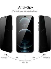 Paquete de dos piezas de protector de pantalla de vidrio templado de 9H de dureza para 16 Pro Max/16 Plus/16/16 Pro. Adecuado para la serie , con diseño de cobertura completa, suave y brillante. Ideal como regalo para cumpleaños, familia y amigos. Protección anti espía para la pantalla del teléfono.