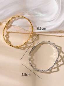 1pc Stainless Steel 18k Gold Plated Hollow Four-Leaf Clover Bangle Bracelet With Spring Clasp, Perfect Gift For Women On Valentine's Day Or Holidays