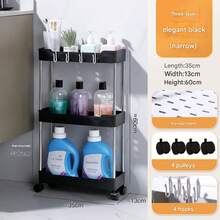1 Kệ lưu trữ xe đẩy tiện ích 3/4 tầng, Kệ lưu trữ giãn cách di động, Kệ lưu trữ mỏng cho nhà bếp, phòng tắm, Kệ tổ chức trượt cho phòng khách - Nhiều màu - Xem 16
