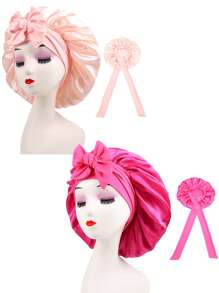 3/2/1pc Silk Bonnet For Sleeping Women ,Luxurious Satin Silky Bonnet With Adjustable Tie,Hair Accessories For Women,Head Scarf For Women's Hair,Hair Care, And Shower Luxurious Satin & Silk Bonnet For Sleeping - Adjustable Comfort Fit With Tie Band - Unisex Night Hair Protection For Men & Women