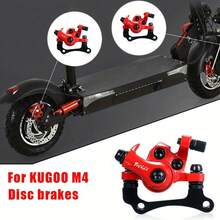 10 英寸电动滑板车盘式制动器套件 - 红色制动钳适用于 Kugoo M4/M4 PRO，耐用且骑行平稳，滑板车配件 | 现代滑板车设计 | 骑行平稳