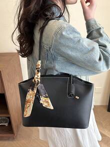 New Luxury Graphic Pattern Versatile Ladies Shoulder Bag Tote - Black - View 4