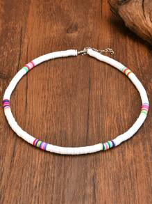 Colier colorat din argilă polimerică, colier cu pandantiv din lut moale, în stil european și american de vară, potrivit pentru activități în aer liber