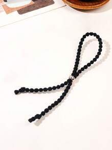 5pcs Set Black Adjustable Hair Tie Hair Scrunchies, African Curly Ponytail Holders, Suitable For Daily Use