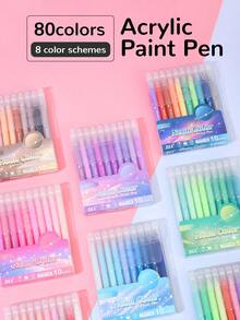 1pc Colorful Morandi Art Journal Pen Set, Student Marker Pens With Fine Tip For High-Quality Painting Back To School - Thick Tube Notebook Pen - View 11