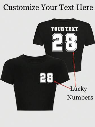 Customized Women Short Crop Top T-Shirt, Customizable Front & Back Logo, Team Uniform, Lucky Number, Sports Jersey, Anniversary, Couple Name, Best Friend Birthday, Short Sleeve Summer Top,Ornamental,Dawg,Unique,Custom,Ideal Gifts For Her,Family,Friends,Pink Girls,For Holiday,For Vacation,For Anniversaries,Women Apparel, Utilitarian Chic, Fall New Style Women, Graphic Print,Casual Wear SS