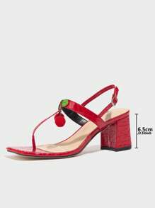 Sandalias de tacón alto para mujer, nuevas para primavera/verano, elegantes sandalias de tacón grueso decoradas con letra T, con estampado de flores de cerezo, punta cuadrada, versátiles para ocasiones formales, fiestas, bodas
