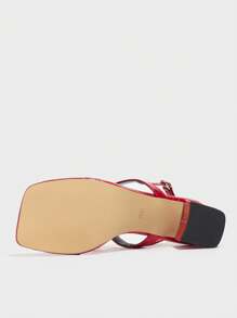 Sandalias de tacón alto para mujer, nuevas para primavera/verano, elegantes sandalias de tacón grueso decoradas con letra T, con estampado de flores de cerezo, punta cuadrada, versátiles para ocasiones formales, fiestas, bodas
