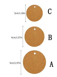 100pcs Round Gift Wrapping Tags, Vintage Paper Gift Decoration Cards For Birthday Party,Christmas