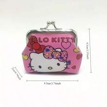 Sanrio 1 Stück [Hello Kitty Tasche] Sanrio Hello Kitty Damen Kurze Schmuck- und Lippenstift Aufbewahrungstasche | Neuer Muster Kleiner Münzbeutel mit KT Katze