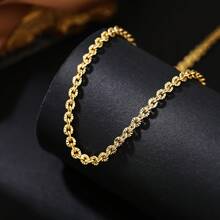 1条简约高端3毫米向日葵链项链，金色时尚链项链，适合女性日常佩戴，节日/生日礼物 - 金黃色 - 查看 5