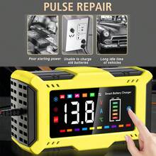 110V/240V 输入 14.6V/12V 6A 通用 90W 脉冲修复汽车电池充电器 欧盟美国插头 适用于铅酸/锂铁电池