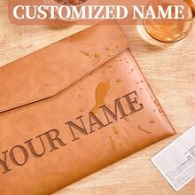 Custom Engraved A4 File Folder -Magnetic Closure, Waterproof Faux Leather Document Holder Large Capacity For Business & Office Organization, Personalized Gift For Birthdays & Christmas, Personalized Gift Folder | Sleek Faux Leather Folder | Elegant Texture Wallet Back To School,School Supplies,Multi-Functional,Ornamental,Reusable,Modern,Colorful,Cute,Vintage,Cartoon,Kawaii,Custom,Personalized,Unique,Customized,Workers,Clients,Students,For Business/Work/Office,For School,Office & School Supplies,Xmas Decoration,Examination - Multicolor - View 1