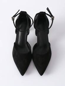 女士珠光露跟高跟鞋，时尚舒适百搭，圣诞节冬季送礼佳品 - 黑色 - 查看 8