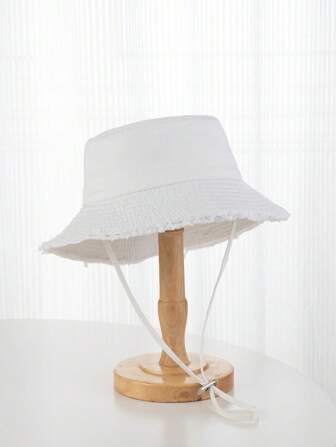 1pc Unisex Y2K Style Fringed Bucket Hat, Outdoor Sun Protection Cap Suitable For Outdoor Sport, Daily Commute