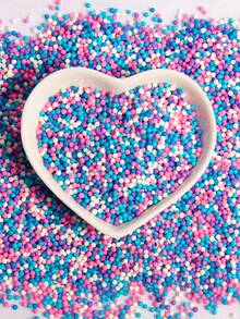 85g/3oz 蛋糕装饰用糖粒，2mm 圆形珍珠，用于冰淇淋、纸杯蛋糕、烘焙、饼干、蛋糕配料，适用于独立日婚礼派对、生日派对、圣诞派对甜点装饰