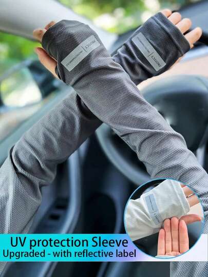 Mangas reflectantes y protectoras contra el sol, cubrecubiertas de muñeca sueltas antirrayos UV para ciclismo y conducir, unisex