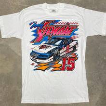 Extraño! Deadstock Vintage 1996 Tony Stewart  Busch Series Camia - Mediano318g High-Quality Pure Cotton T-Shirt With Minimalist Art Pattern Print, Soft And Breathable Fabric, Comfortable And Loose, Suitable For All Day Wear, Graduation Ceony, S-Care Inder, High-End High-Quality Fabric, I Choice For Gift Giving - White - View 1