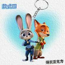 Sanrio Crazy Animal Nick Judy Keychain Double Sided Acrylic High Beauty Backpack Cute Pendant Gift Accessories School Supplies, Back To School